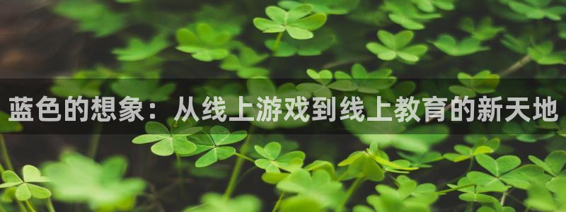 bbin视讯下载：蓝色的想象：从线上游戏到线上教育的新天地